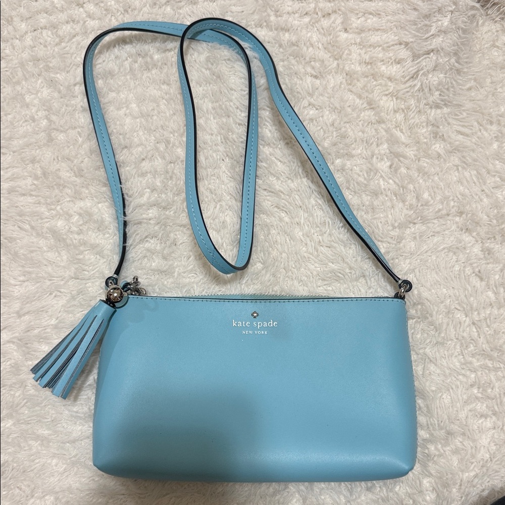 Kate Spade Light Blue Crossbody Bag with Tassel